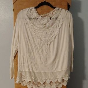 White, lace, blouse